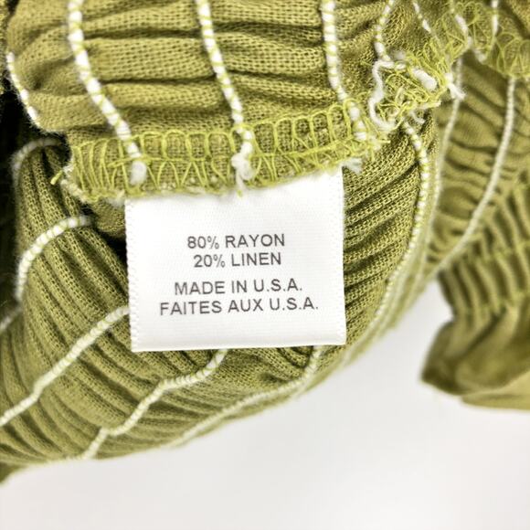 MISA LOS ANGELES ​Calla Shirred Crop Top Size XL Olive Green Elbow Sleeves NWOT - Picture 9 of 10